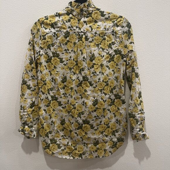 J. CREW Classic-fit ruffleneck shirt in Liberty® Carline Rose Size 0 Button-up - Picture 8 of 10